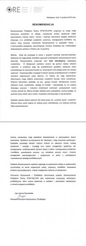 Rekomendacja Ośrodka Rozwoju Edukacji