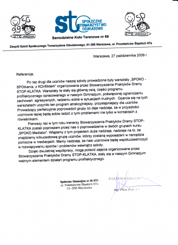 Rekomendacja gimnazjum nr 99